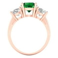 thumbnail image 4 of 3.25ct round cut green emerald 18k rose gold 3 stone Bridal Wedding Engagement Promise Anniversary Ring for Women size 5.5, 4 of 7