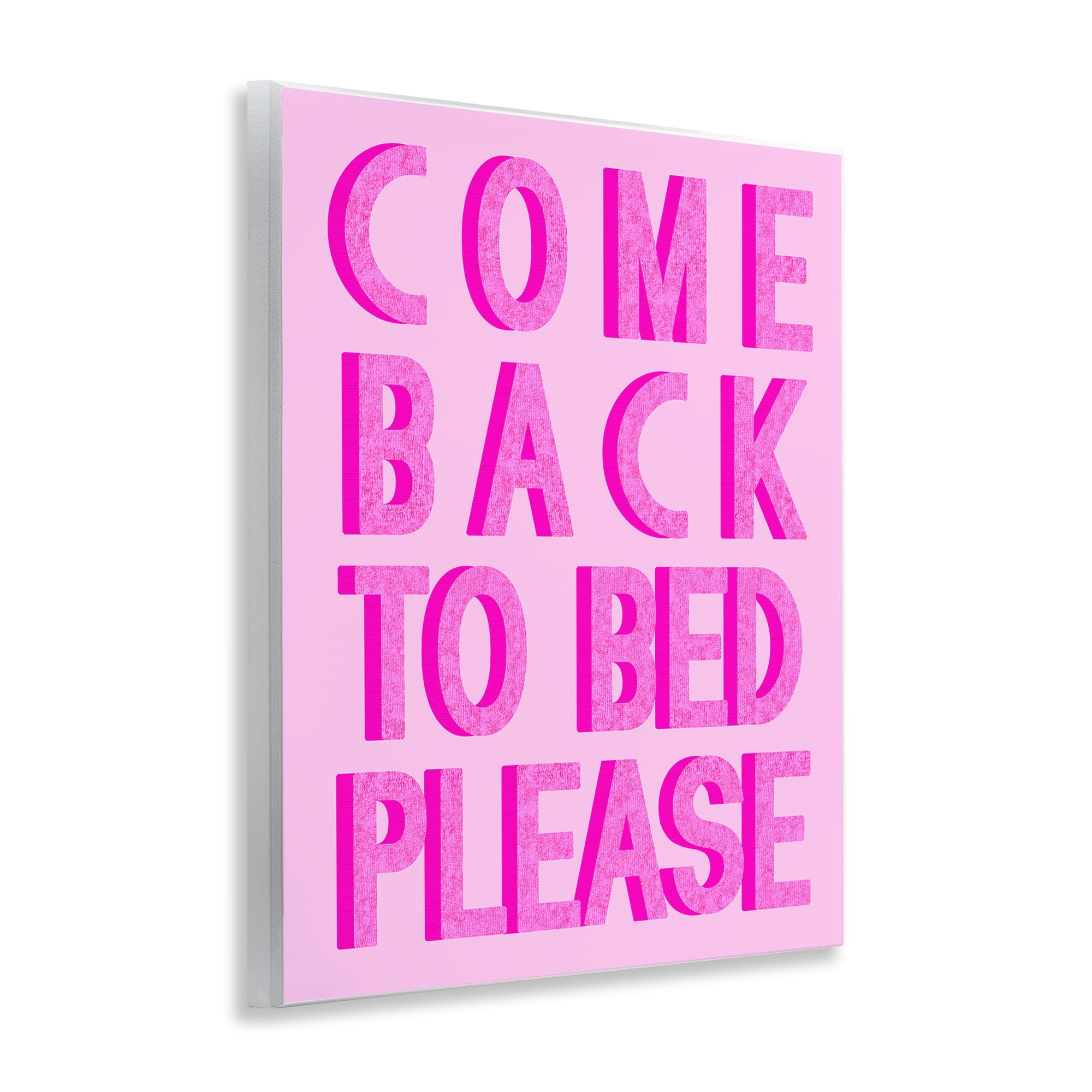 Stupell Industries Purple Back to Bed Typography Painting Unframed Art Print Wall Art, 11 x 14