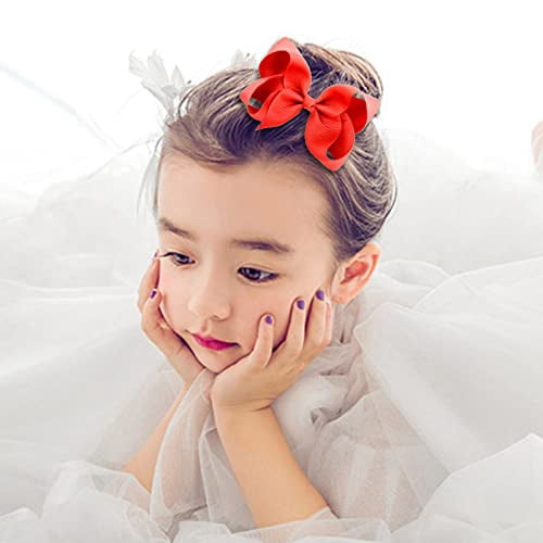 40Pcs 4.5 inch Baby Hair Bows Alligator Clips Grosgrain Ribbon Big Bows Clips For Girls Toddlers Kids Children 20 Colors In Pairs