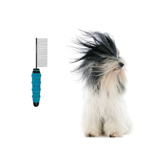 Dog Dematting Comb Ergonomic 30 Pin Non Slip Handle Double Coat Shed Detangling (1 Comb)