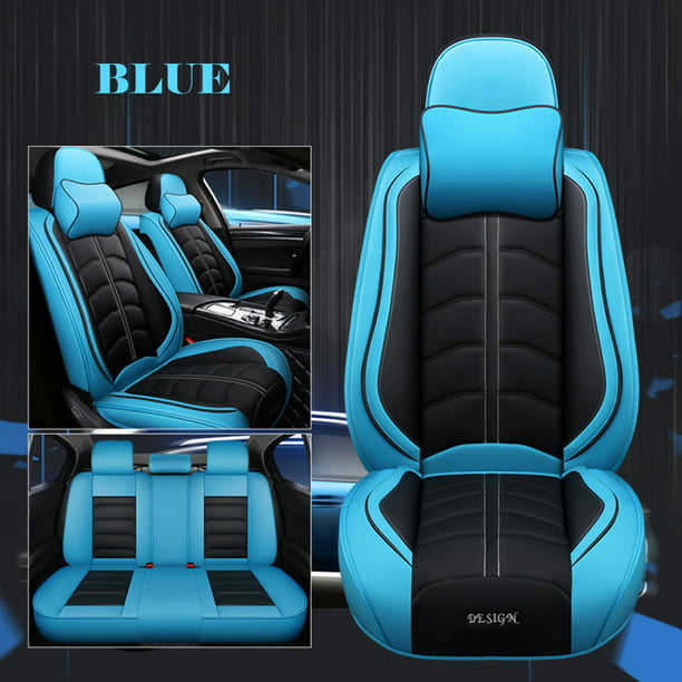 Luxury 5 Seats Car Seat Cover Universal SUV PU Leather Cushions Front