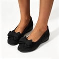 thumbnail image 4 of GERsome Women's Wedge Shoes Round Closed Toe Low Heels Slip On Dress Shoes for Casual Work Wedding Party, Black Size 7, 4 of 7