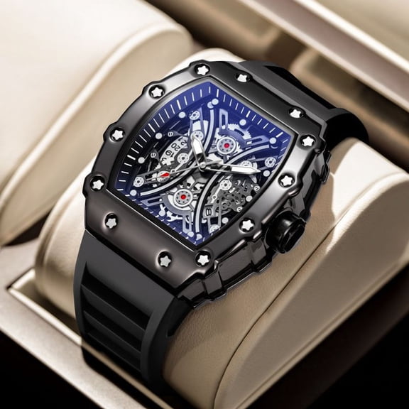 PAGANI DESIGN Men's Watches, Men's Quartz Watches, Square Watches for Men, Waterproof Sports Wrist Watch for Men, Analog Date Display Watch, Business Casual Calendar Watch