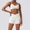thumbnail image 2 of Traje de yoga de manga corta de secado rápido for mujer, pantalones cortos deportivos for correr y entrenar, traje de fitness con sujetador., 2 of 7