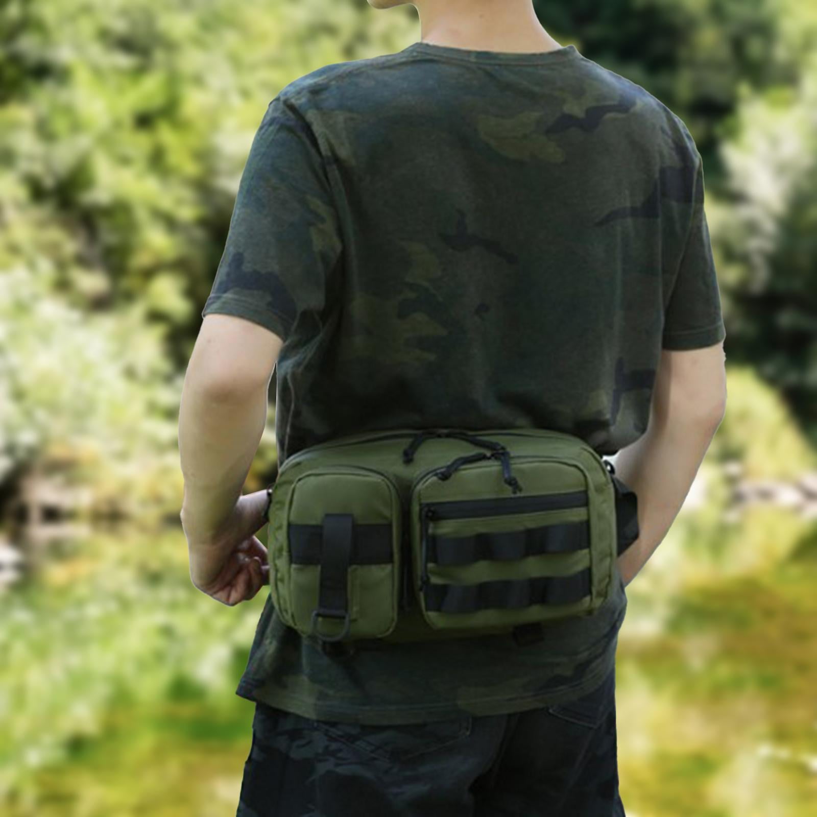 Wswqop Fishing Accessories Storage Bag Fishing Belt Bag Waist Pack Fishing Gear Storage Green