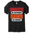 thumbnail image 1 of Buckeye On Saturday Dawg On Sunday Premium T-Shirt 664459 funny Men’s Short Sleeve Graphic T-shirt Collection black TT2, 1 of 6