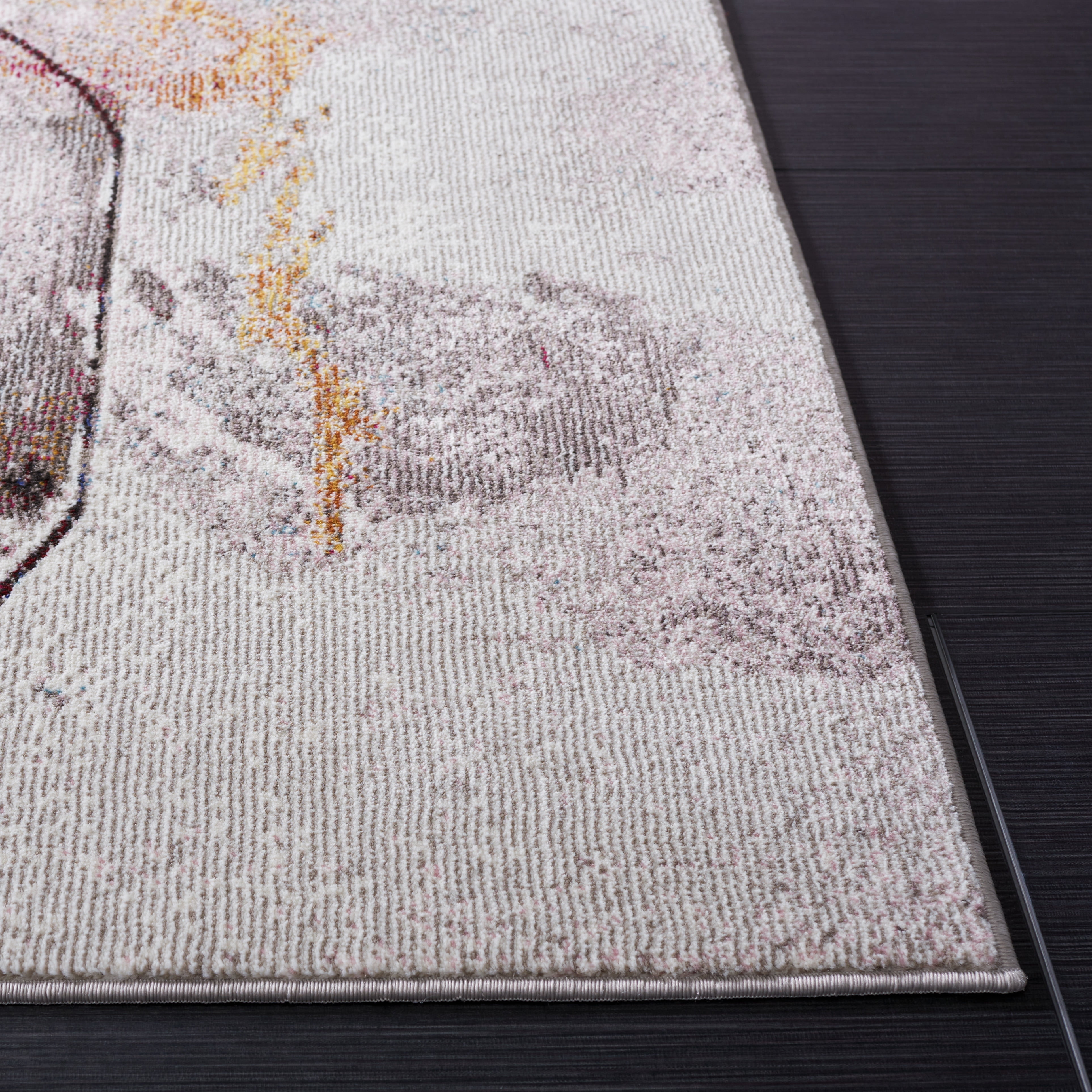 SAFAVIEH Aria Deena Abstract Runner Rug, Ivory/Red, 2' x 8'