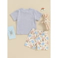 thumbnail image 4 of Jxzom Toddler Baby Boy Easter Outfits 6M 12M 18M 2T 3T 4T Mr Steal Your Eggs Shirt Tops+ Bunny Egg Short Pants Summer Clothes Set, 4 of 8