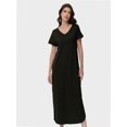 thumbnail image 2 of Women's Basic Dress – Short Sleeve Basic Stretch Casual Swing Flowy T Shirt Long One Piece, 2 of 4
