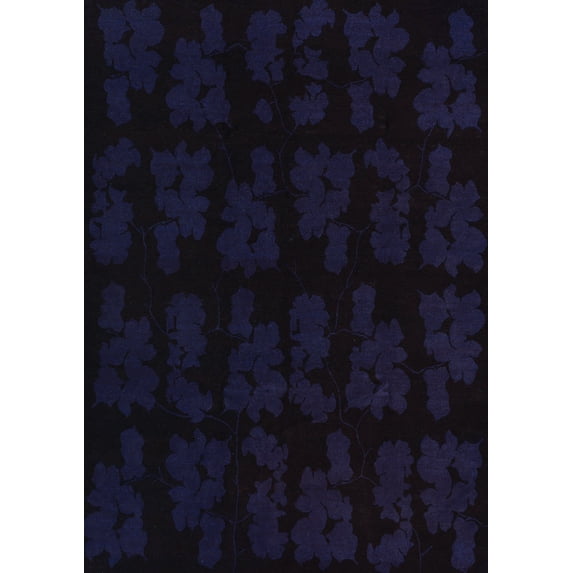 Ahgly Company Machine Washable Indoor Rectangle Abstract Turquoise Blue Modern Area Rugs, 5' x 7'