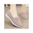 thumbnail image 5 of Frontwalk Women Casual Shoes Knit Upper Trainers Mesh Walking Shoe Sports Breathable Loafers Womens Slip On Flats Pink 6, 5 of 5