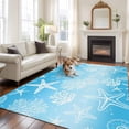 thumbnail image 2 of Area Rug for Living Room, Blue Ombre Coastal Non-Slip Indoor Ex Large Carpet for Bedroom/Dining Room, Sea Nautical Summer Beach Starfish Coral Washable Low-Profile Floor Runner Rugs - 8 x 10 Ft, 2 of 8