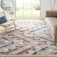 thumbnail image 2 of SAFAVIEH Morocco Amadine Geometric Striped Polyester Area Rug, Grey/Navy, 8' x 10', 2 of 7
