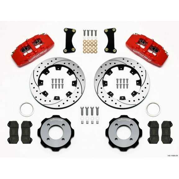 Wilwood Dynapro 6 Front Hat Kit 12.19in Drilled Red 2011 Fiesta