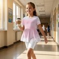 thumbnail image 5 of IYYVV 2-Piece Girls' Outfit Breathable Ruffle Top and Biker Short Summer Printed Matching Set Loose Lightweight Lounge Sets Multicolor 100, 5 of 7