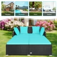 thumbnail image 6 of Patiojoy Patio Rattan Daybed with 4 Pillows Cushioned Sofa for Outdoor Turquoise, 6 of 10