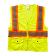 thumbnail image 2 of Xtreme Visibility DOT Class 2 Contrast Stripe Zip Vest, 2 of 3