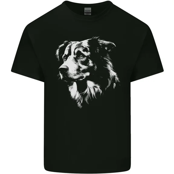 Australian Shepherd Dog Sheepdog with a Cute Portrait for a Pet and Unisex T-Shirt, up to size 5XL