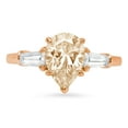 thumbnail image 3 of 2.5 ct Pear Cut Natural Morganite 3 Stone 14K Rose Gold Womens Engagement Ring, 3 of 4