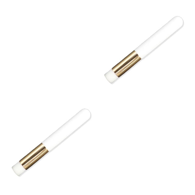 Guardurnaity Champú de pestañas para extensiones de pestañas Limpieza profunda Cepillos para la nariz Mango de acrílico Herramientas de belleza cabeza plana blanca 2Conjunto
