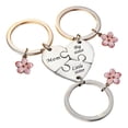 thumbnail image 2 of Mothers Day Gifts for Mom Daughter 3PCS Pink Flower Rhinestone Charm Mother&Daughter Heart Matching Keychain Backpack Purse Keychain Christmas Birthday Gifts, 2 of 4