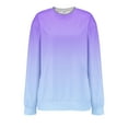 thumbnail image 4 of Women's 2025 Autumn Solid Color Round Neck Long Sleeve Oversized Loose Fit Pullover Sweatshirt for Casual Comfort Daily Wear, Street Style Fashion and Versatile Outfits Purple L, 4 of 9