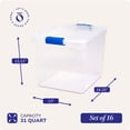 thumbnail image 4 of Homz Contenants de Rangement Empilables en Plastique Transparent Robustes de 31 Pintes, Lot de 16, 4 of 8