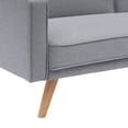 thumbnail image 6 of Convertible Futon Sofa Bed with Pillow, Modern Tufted Linen Upholstered Sleeper Sofa Couch with Adjustable Backrest & Wood Tapered Legs, Folding Loveseat Reclining Sofa, Accent Sofa for Office, Gray, 6 of 7