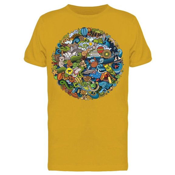 Australia Doodles And Symbols Tee Men's -Image by Shutterstock