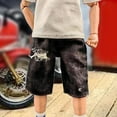 thumbnail image 6 of Kokiya 1/6 Scale Men Figure Short Pants Handmade Doll Clothes Black with Holes, 6 of 9