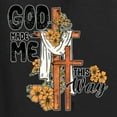 thumbnail image 6 of Wild Bobby God Made Me This Way Cross with Sunflowers Inspirational/Christian Women Graphic Long Sleeve Tee, Black, Small, 6 of 6