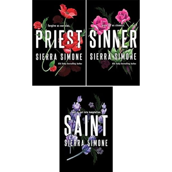 Pre-Owned Priest Series 3 Books Collection Set By Sierra Simone(Priest, Sinner, Saint)