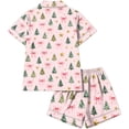 thumbnail image 6 of Vetsdori Womens Button up Pajamas Sets PJS 2 Pieces Homewear Christmas Shorts & Top Soft,Collared Sleepwear Lightweight Pajamas for Women, 6 of 6