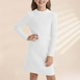 thumbnail image 2 of AWZXDE Winter Dresses For Girls Slim Fit Bodycon Warm Stretchy Turtleneck Long Sleeve Outfits For Holidays And Daily Wear 8-12Y White,11-12 Years, 2 of 5