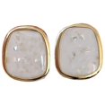 thumbnail image 2 of Eosunjian 1 Pair Stud Earrings Eye-catching Geometric Enamel Polished Shiny Decorate Alloy Women Sparkly Geometric Earrings Daily Wear White, 2 of 13