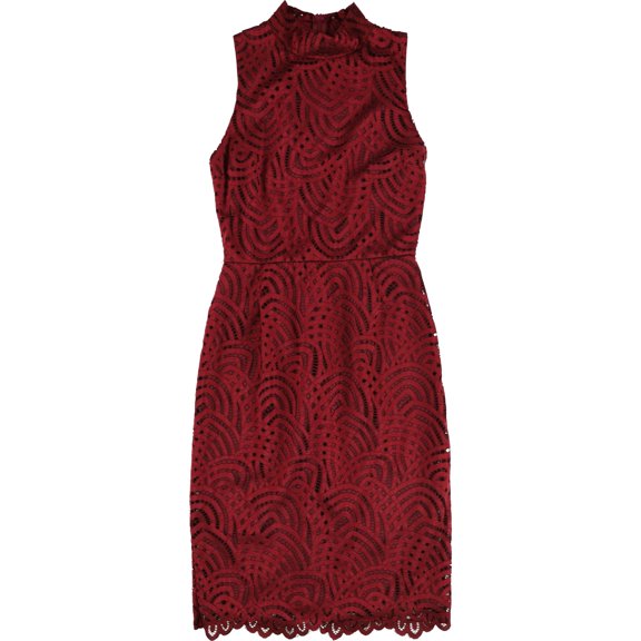 bar III Womens Mock-Turtleneck Sheath Dress, Red, Large
