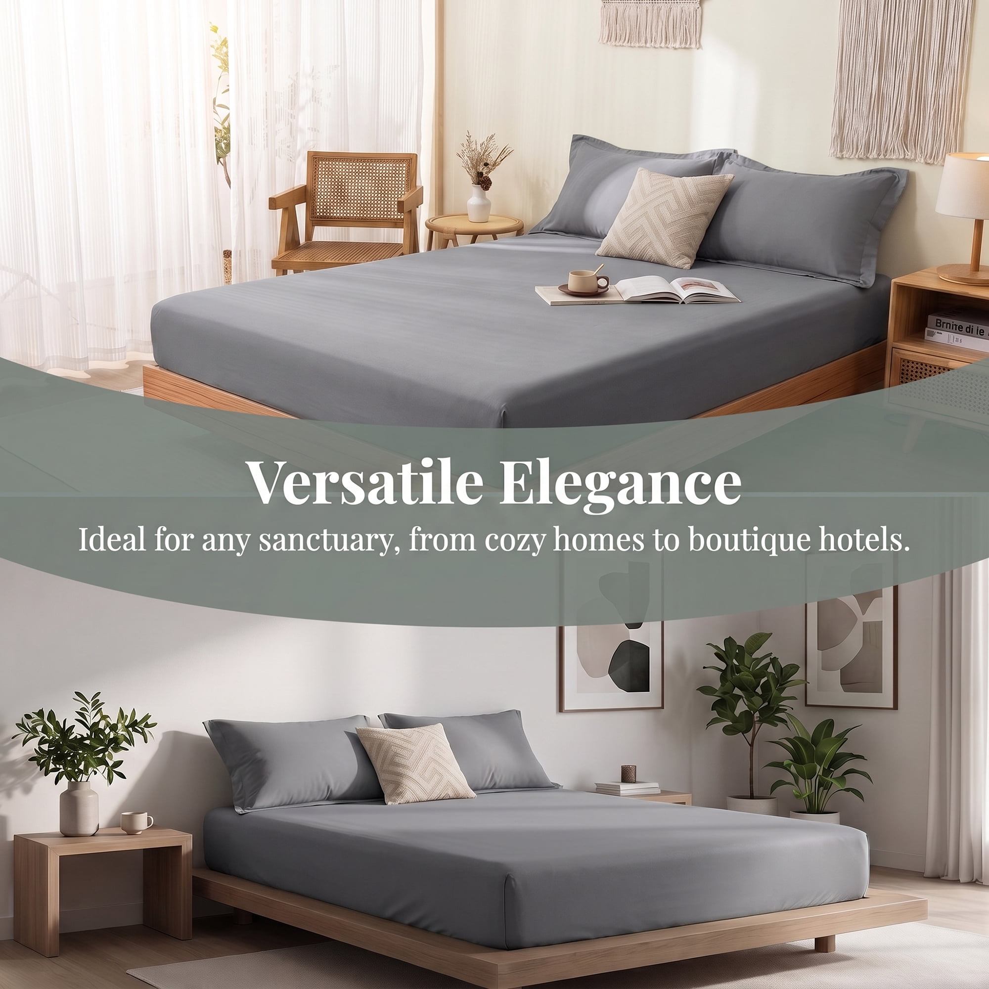 Unique Bargains Fitted Sheet Microfiber Bed Sheets Breathable for All Seasons 53.9"x74.8" Light Grey
