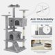 thumbnail image 4 of Cat Tree Simple Deluxe de 54 pulgadas con rascador, gris claro, 4 of 5