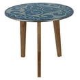 Blue and White Swirl Mosaic Stained Glass End Table