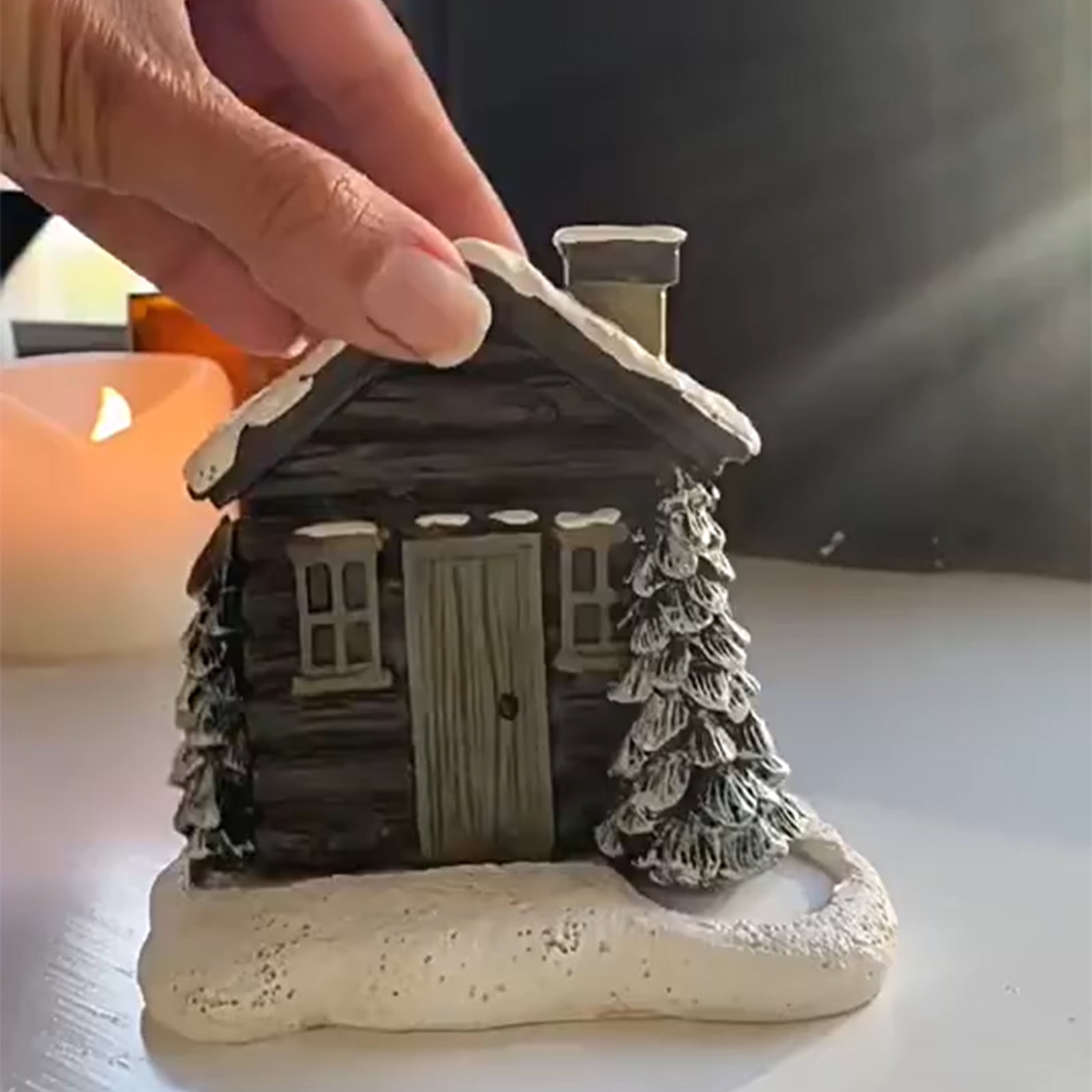 Log Cabin Chimney Incense Burner Base Incense Stick Holder Christmas Home Office Teahouse Decor Burn Incense Reflux