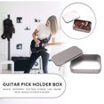 thumbnail image 1 of Almacenamiento De Selección Caja de soporte para púas de guitarra de hierro y metal Caja de almacenamiento de púa de ukelele de forma cuadrada, 1 of 5