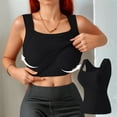 thumbnail image 2 of Work Out Tank Tops for Women Built In Bra Scoop Neck High-Support Camisole Soft Thermal Shapewear Ribbed Racerback Body Shaper Black L, 2 of 7