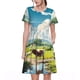 thumbnail image 1 of Disketp Countryside Farm Cow para Vestido de Manga Corta para Mujeres, Vestidos de Verano para Mujeres, Casual y Holgado para la Playa, 1 of 6