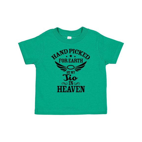 Inktastic Handpicked for Earth By My Tio in Heaven with Angel Wings Boys or Girls Toddler T-Shirt