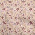thumbnail image 1 of oneOone Cotton Poplin Dark Beige Fabric Beach Seashell Craft Projects Decor Fabric Printed By The Yard 56 Inch Wide, 1 of 4