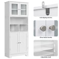 thumbnail image 3 of Homfa 58'' Tall Bathroom Cabinet with Doors and Shelves, Kitchen Hutch Linen Cabinet, White, 3 of 8