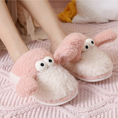 

VerPetridure Cartoon Cute Cotton Slippers Winter Warm Indoor Home Furry Thickening Couple Household Cotton Slippers