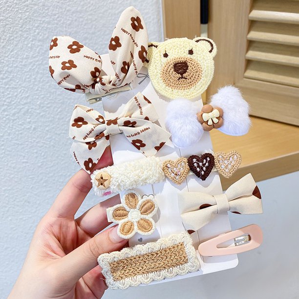 Horquilla De Estilo Lindo Accesorios Para El Cabello De Felpa Color Café Leche Para Niños DN-18