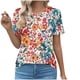 thumbnail image 2 of Puntoco Liquidación de blusas cortas para mujer Blusa informal de manga corta con cuello redondo a la moda para primavera/verano para mujer, 2 of 5
