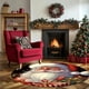 thumbnail image 5 of Decoraciones navideñas, adornos navideños, regalos de Navidad, decoración navideña, alfombra circular para el hogar, varios tamaños de diámetro, sala de estar, tapete redondo de poliéster para el piso, 5 of 6